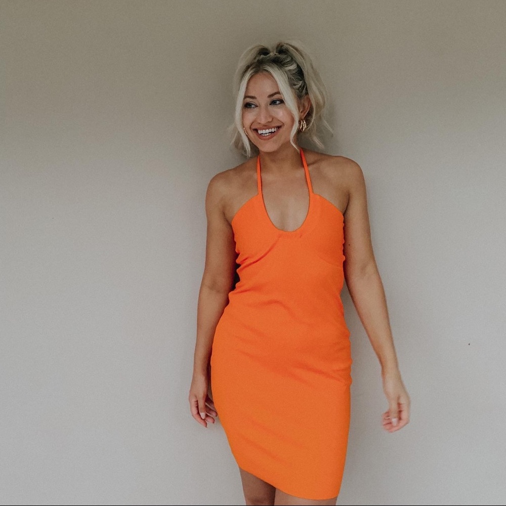 orange mini dress
